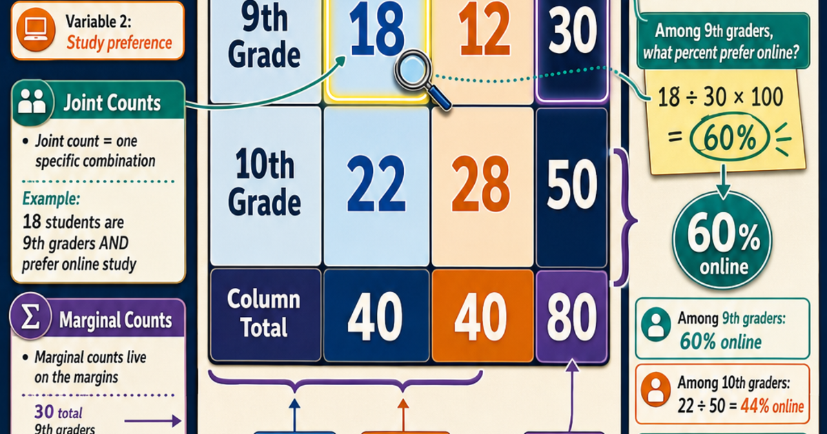 Statistics: Two-Way and Contingency Tables Infographic | LivePhysics™
