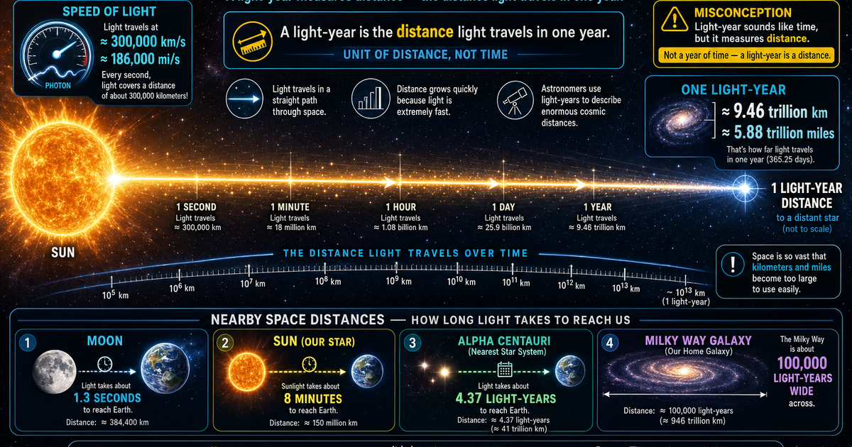 What Is a Light-Year Infographic | LivePhysics™