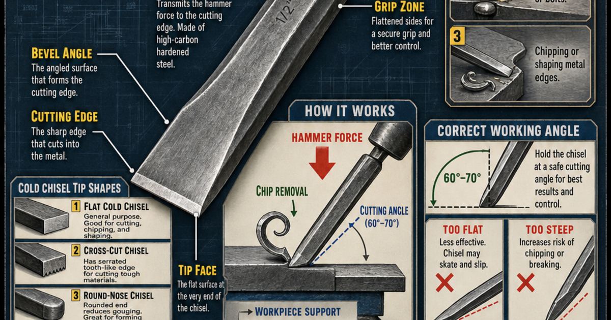 Tools & Workshop Machines: Cold Chisel Infographic | LivePhysics™