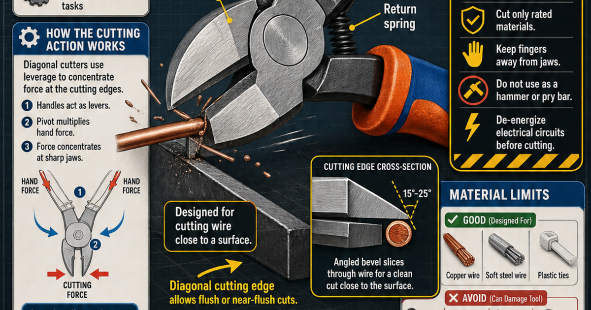 Tools & Workshop Machines: Diagonal Cutters Infographic | LivePhysics™