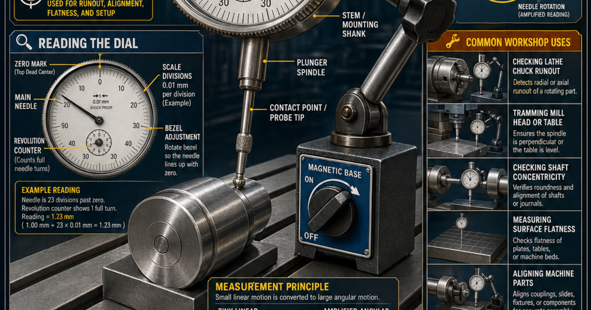 Machine Tool Indicators Tools & Workshop Machines: Dial Indicator Infographic | LivePhysics™