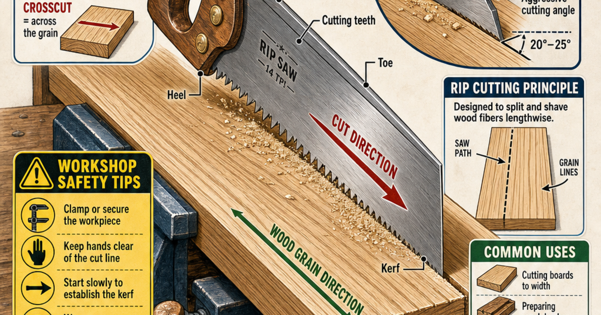 Tools & Workshop Machines: Rip Saw Infographic | LivePhysics™