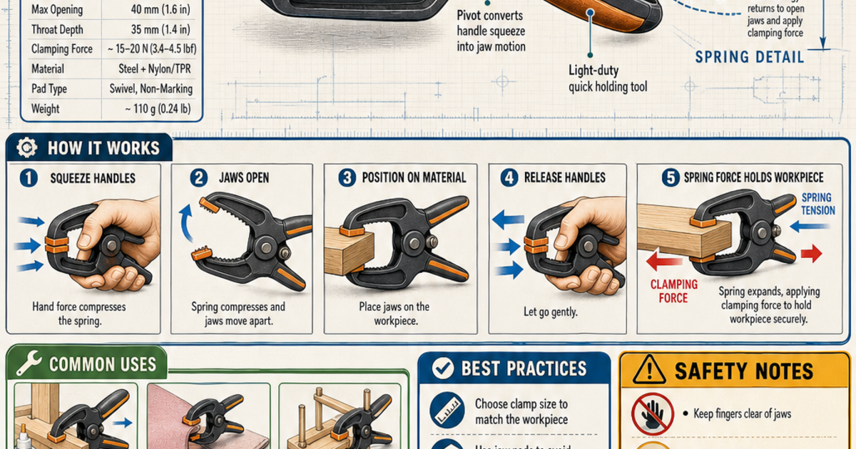 Spring Clamps Use Tools & Workshop Machines: Spring Clamp Infographic | LivePhysics™