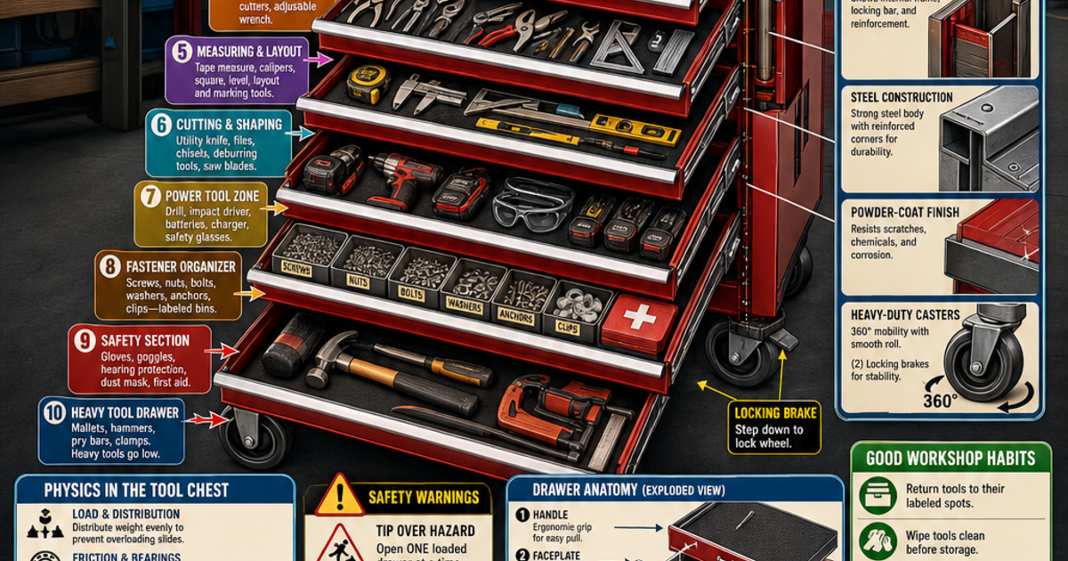 Tools & Workshop Machines: Tool Chest Infographic | LivePhysics™