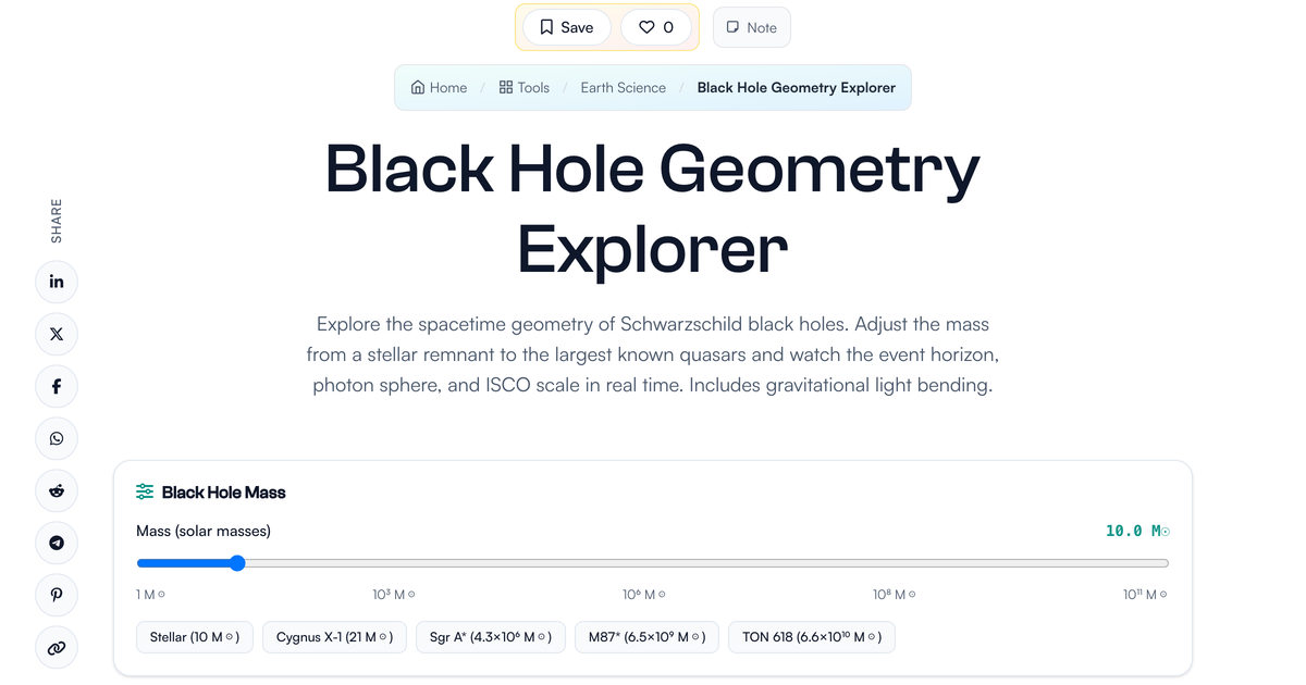 Black Hole Geometry Explorer | LivePhysics™