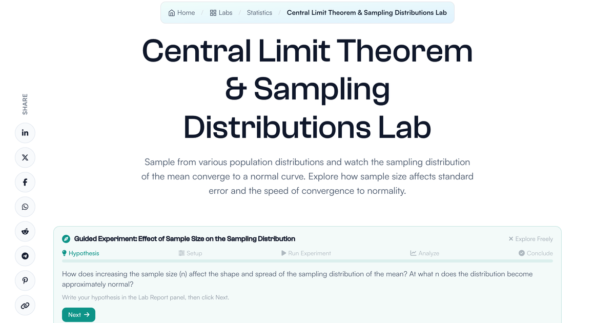 Central Limit Theorem Lab | LivePhysics™