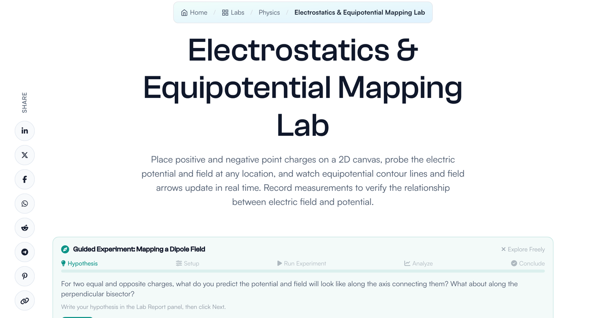 Electrostatics Lab | LivePhysics™