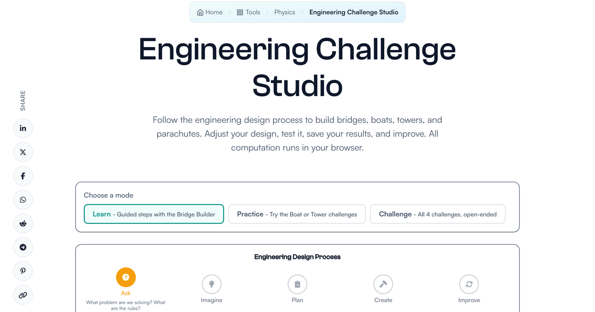 Engineering Challenge Studio | LivePhysics™