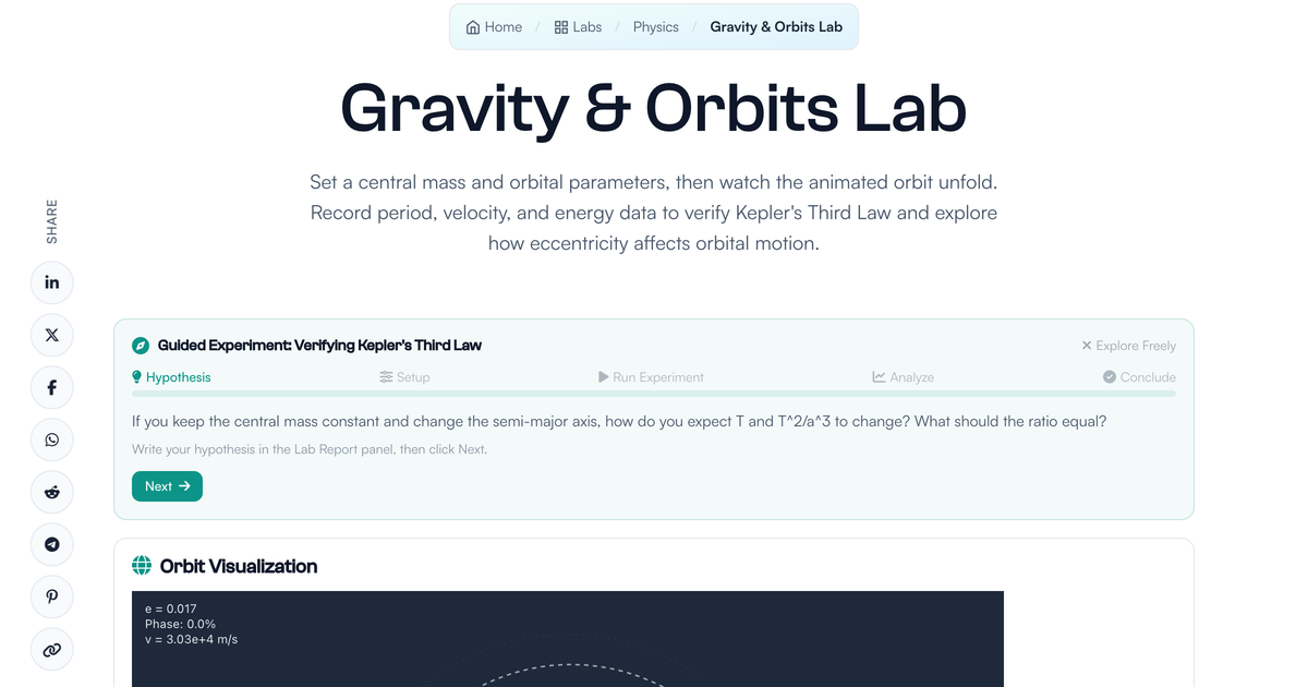 Gravity & Orbits Lab | LivePhysics™