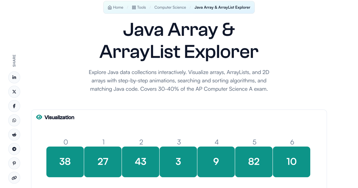 Java Array & ArrayList Explorer | LivePhysics™