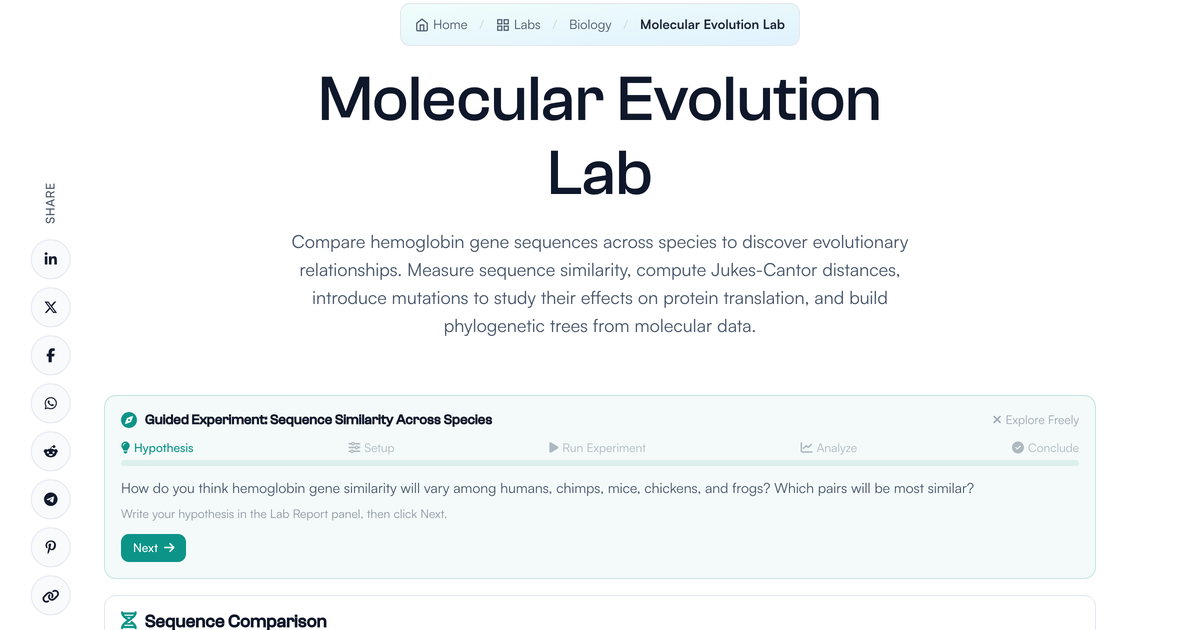 Molecular Evolution Lab | LivePhysics™