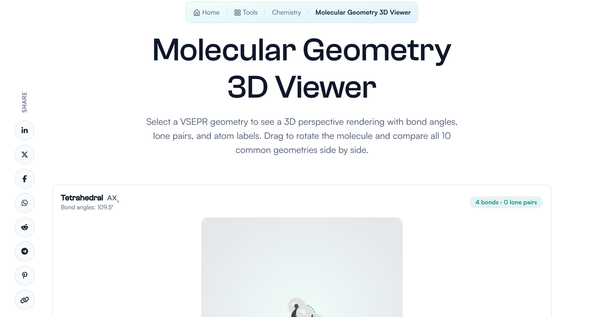Molecular Geometry 3D Viewer | LivePhysics™