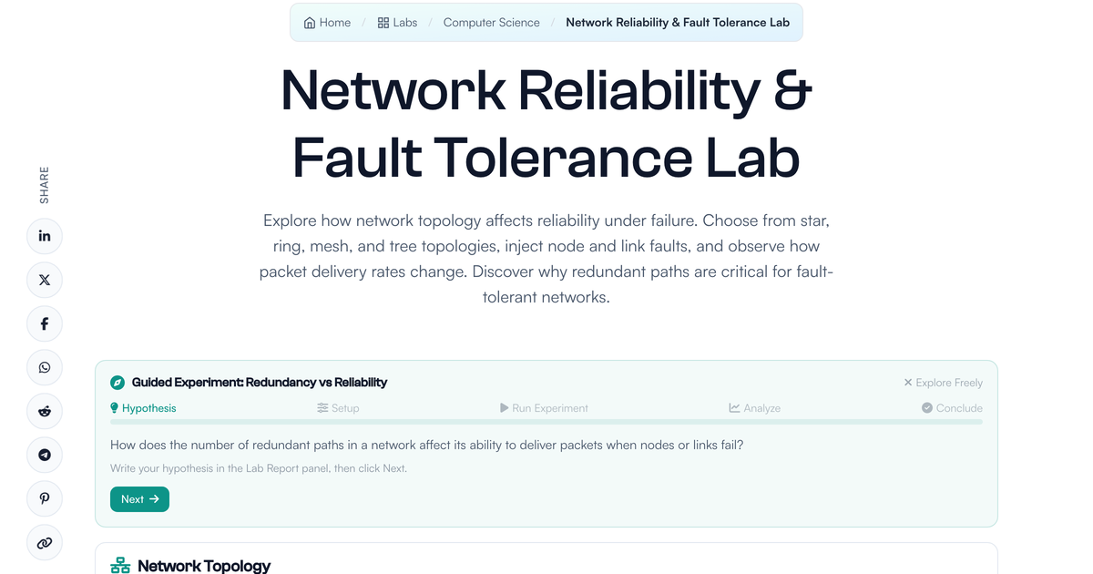 Network Reliability Lab | LivePhysics™