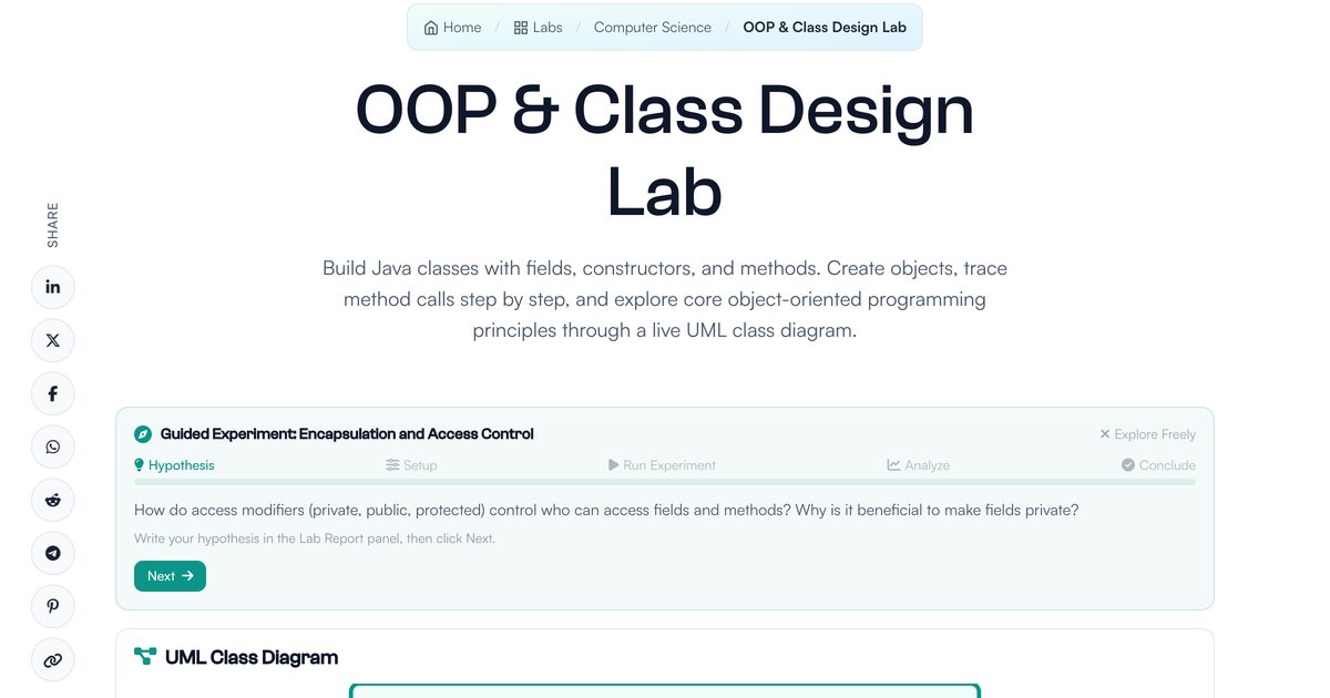 OOP & Class Design Lab | LivePhysics™