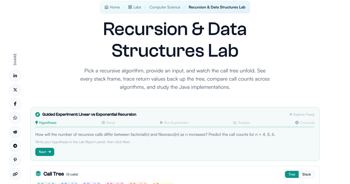 Recursion Lab Recursion Lab | LivePhysics™