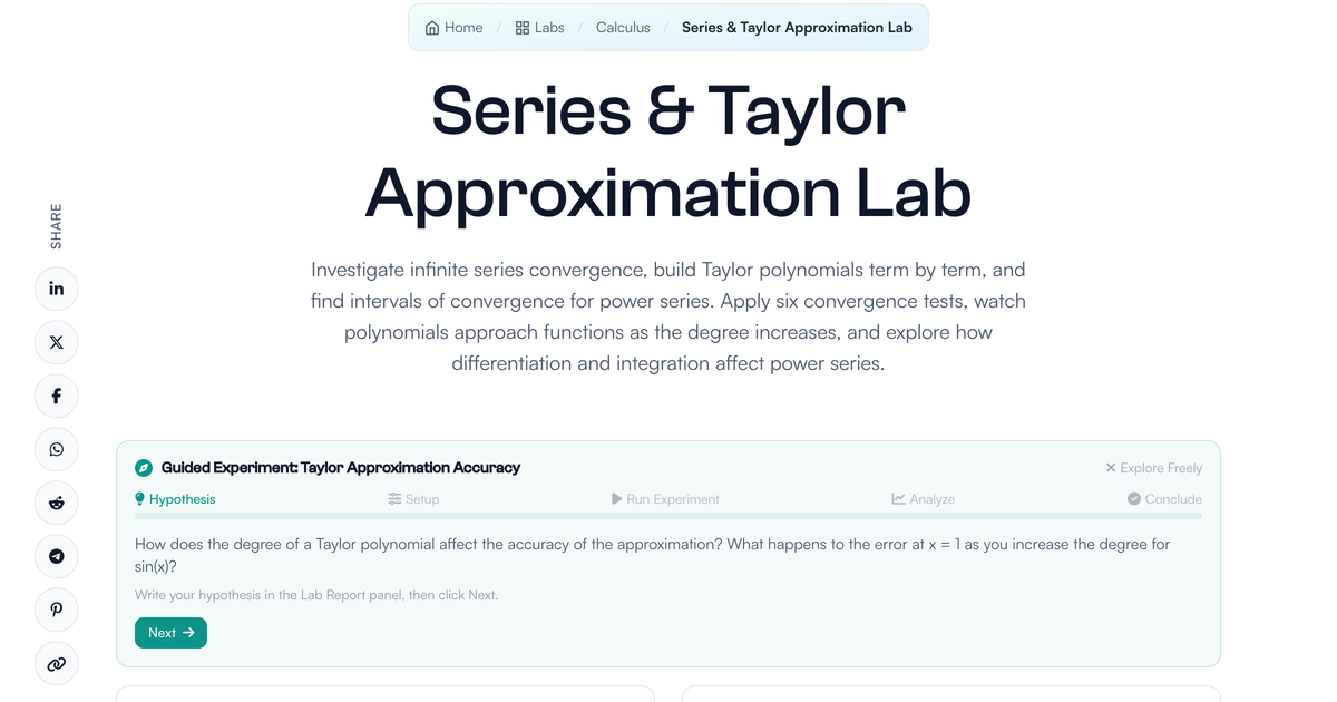Series & Taylor Approximation Lab | LivePhysics™