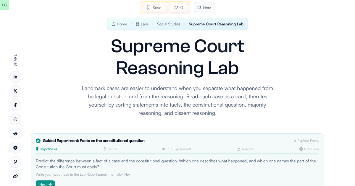 Supreme Court Reasoning Lab | LivePhysics