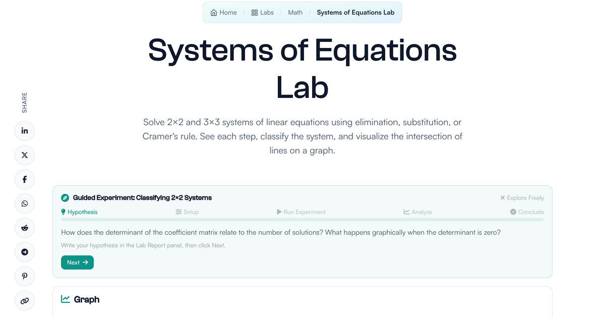 Systems of Equations Lab | LivePhysics™