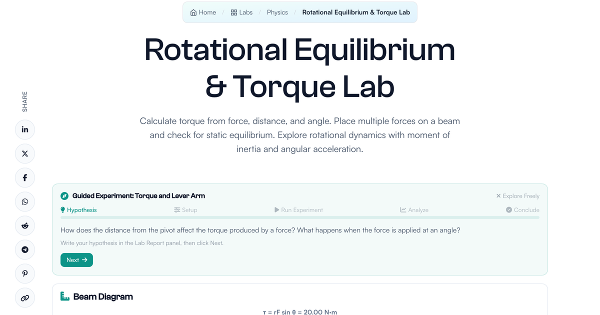 Torque Lab | LivePhysics™