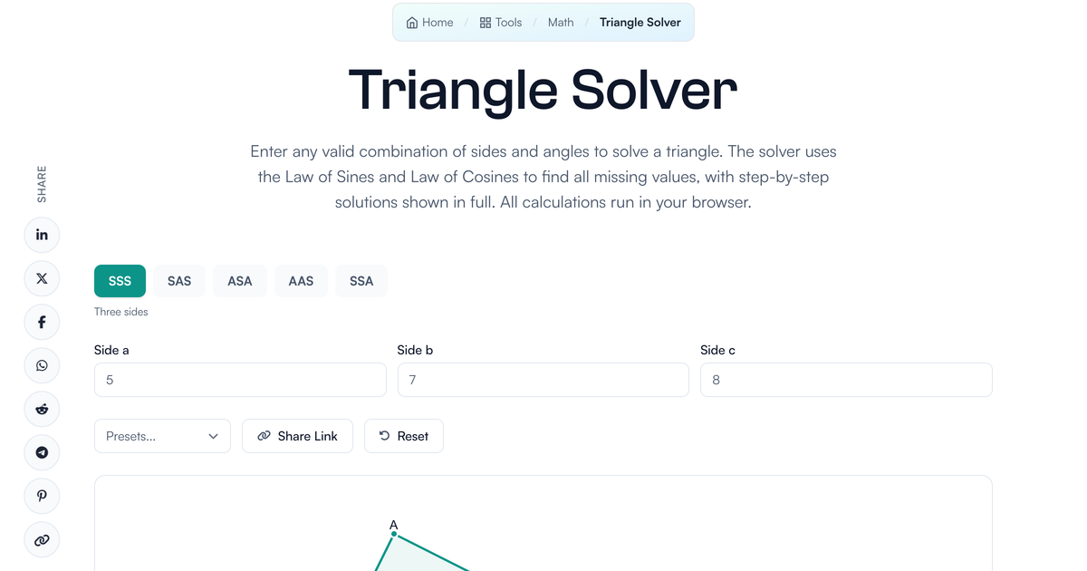 Triangle Solver | LivePhysics™