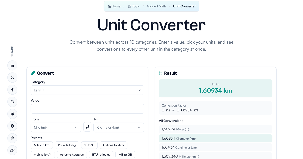 Unit Translator Unit Converter | LivePhysics™