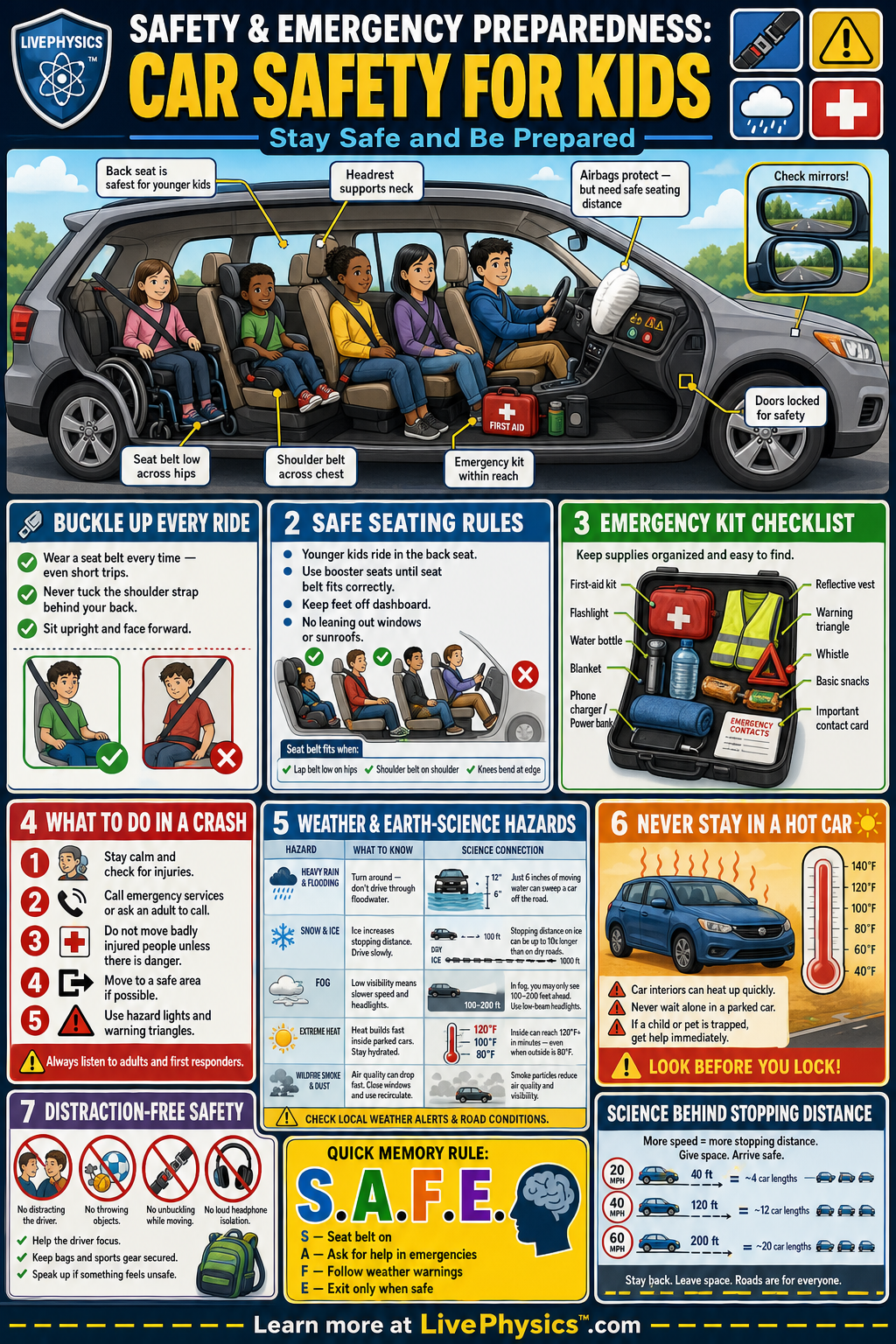 Safety Emergency Preparedness Car Safety For Kids Infographic Safety Emergency Preparedness Car Safety For Kids Infographic