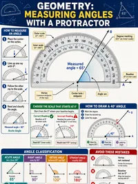 Geometry: Measuring Angles with a Protractor