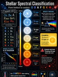 Stellar spectral classification sequence from hottest to coolest