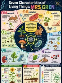 Seven characteristics of living things (MRS GREN)