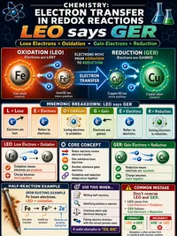 Electron transfer in redox reactions (LEO says GER)