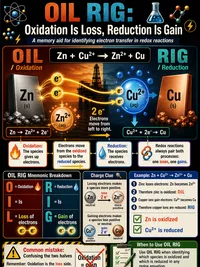 What oxidation and reduction mean in redox reactions (OIL RIG)