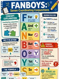 Seven coordinating conjunctions (FANBOYS)