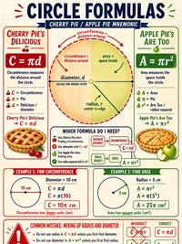 Circle circumference and area formulas