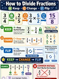 How to divide fractions (Keep Change Flip)
