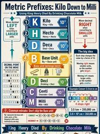 Metric prefixes from kilo down to milli