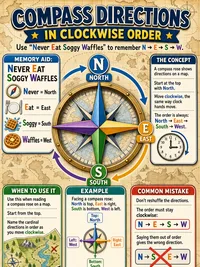 Compass directions in clockwise order