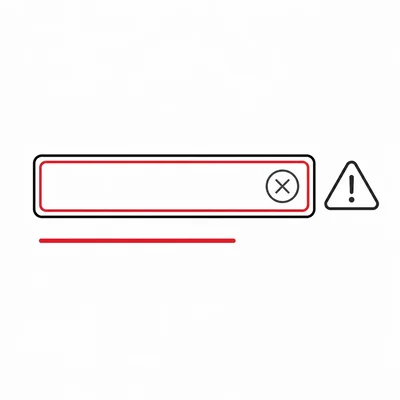 A form field with a red error outline, warning icon, and message line for accessibility.
