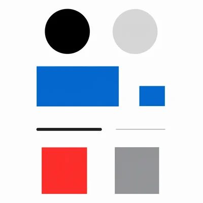Examples of contrast using differences in color, size, thickness, and brightness.