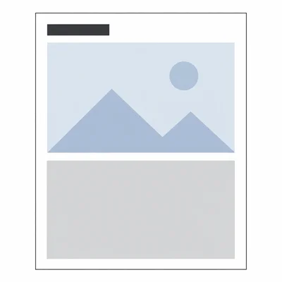 Magazine page layout where the caption area appears larger than the headline area.