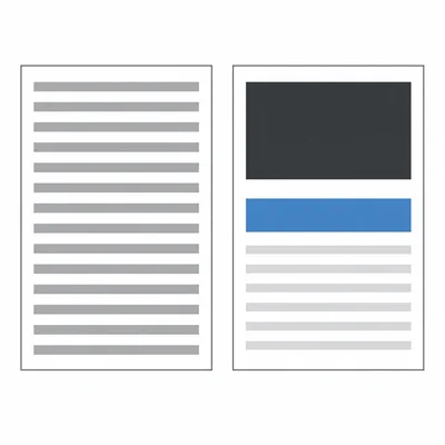 Comparison of a flat poster layout and a poster with stronger visual hierarchy.