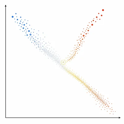 Unlabeled H-R style plot showing a cluster main sequence bending toward red giants with the turnoff point highlighted.