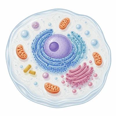 Cell cytoplasm filling the inside around the organelles.