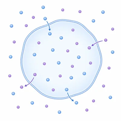 Cell membrane controlling movement of small particles in and out of a cell.