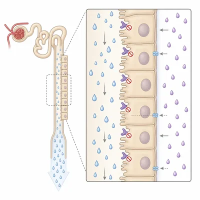 Normal or high ADH is present, but kidney tubule receptors do not respond.