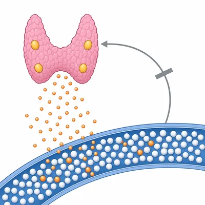 Parathyroid glands keep releasing hormone even though blood calcium is already high.