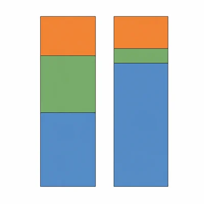 Two stacked bars comparing bacterial group abundance before and after antibiotics.