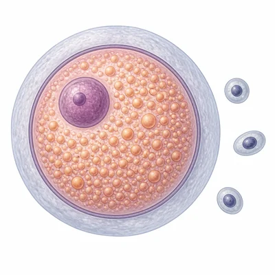 A large egg cell containing stored nutrients.