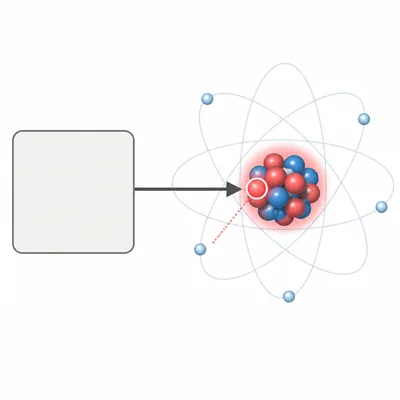 Element tile connected to an atom nucleus showing protons.