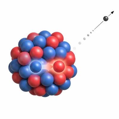A neutron inside a nucleus changes into a proton while a beta particle is emitted.