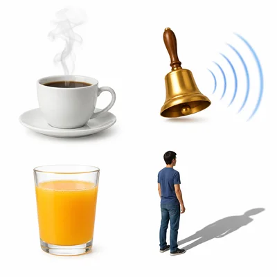 Steam, sound waves, juice, and a shadow shown as examples to sort.